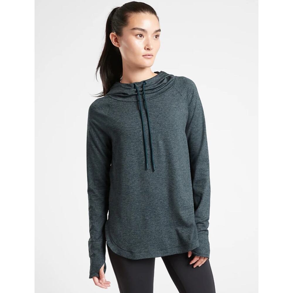 Athleta Grey Uptempo Hoodie Sweatshirt - Size Medium